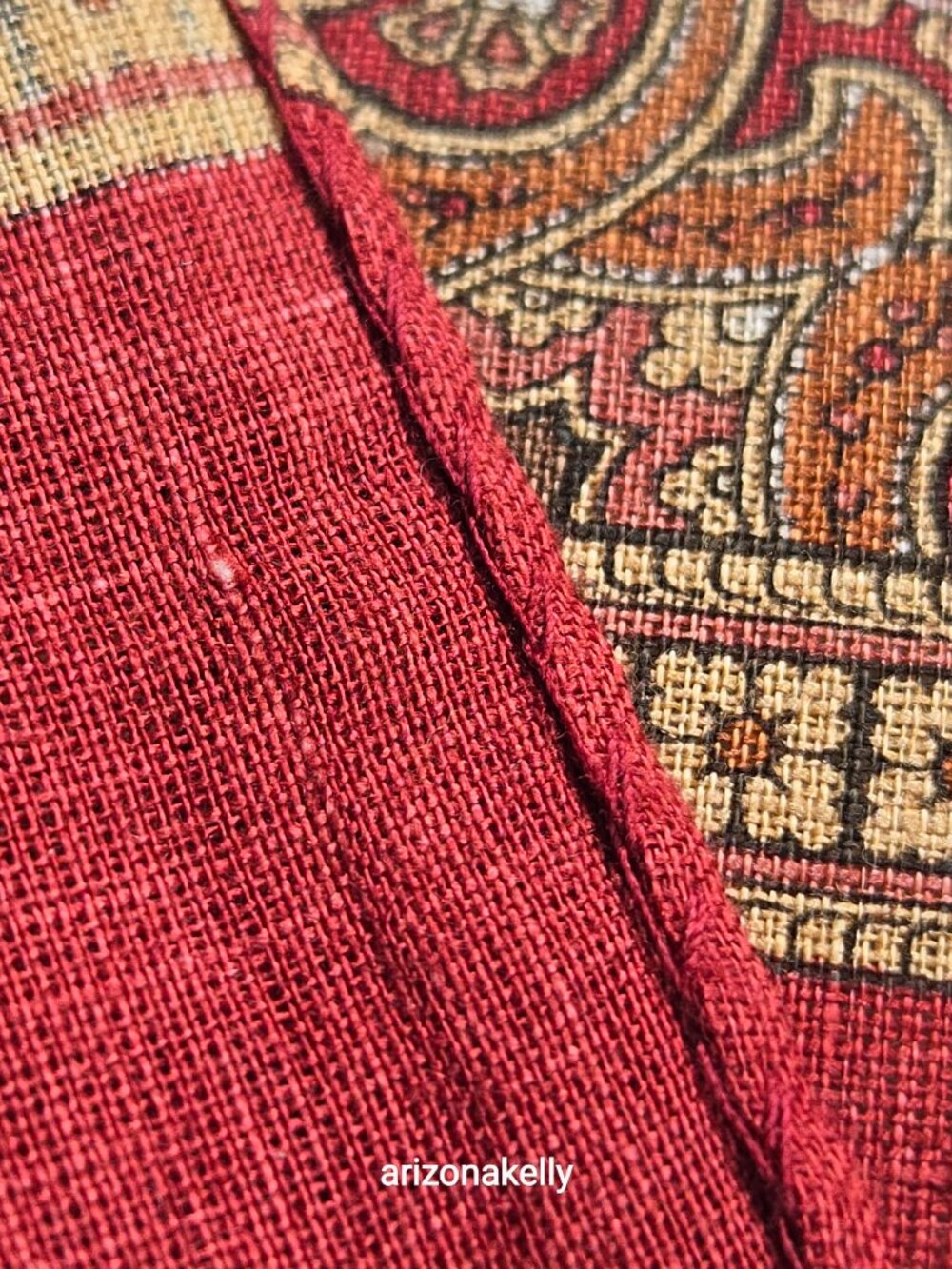 Valentino Linen Scarf Brick Red Earth Tones Autumn Fall - Picture 4 of 15